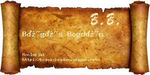 Bögös Bogdán névjegykártya
